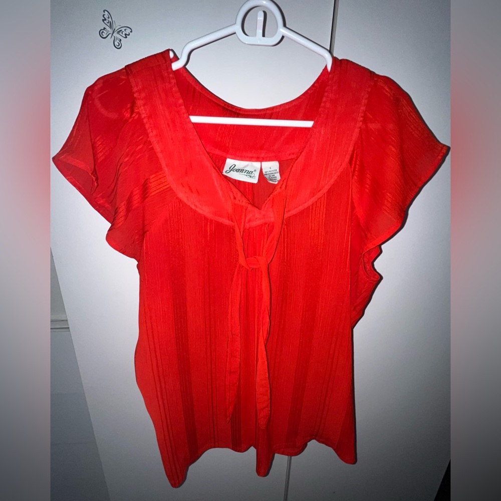 Vintage Joanne  Vibrant Red Blouse Large